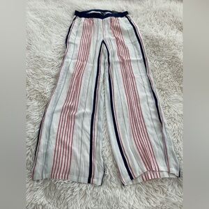Express Women's Wide Leg Pants - Red, White, and Blue Stripes